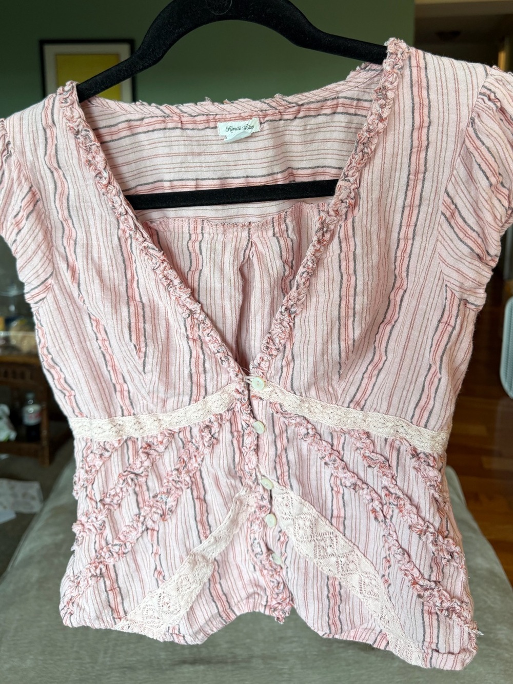 Kimchi Blue Pink Babydoll top Blouse